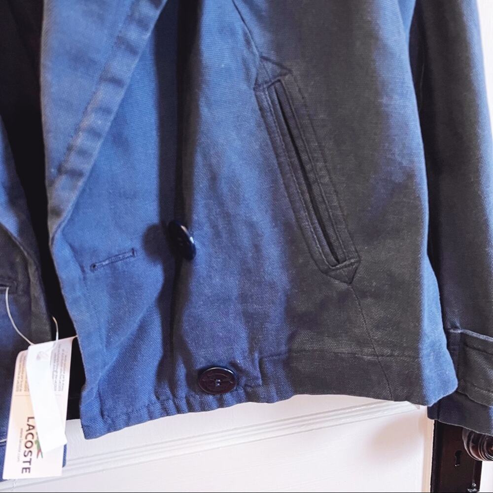 Lacoste Blue Cotton Double-Breasted Blazer - Picture 6 of 13